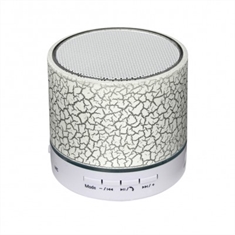 Mini Caixa de Som Bluetooth - Textura Craquelada Branca